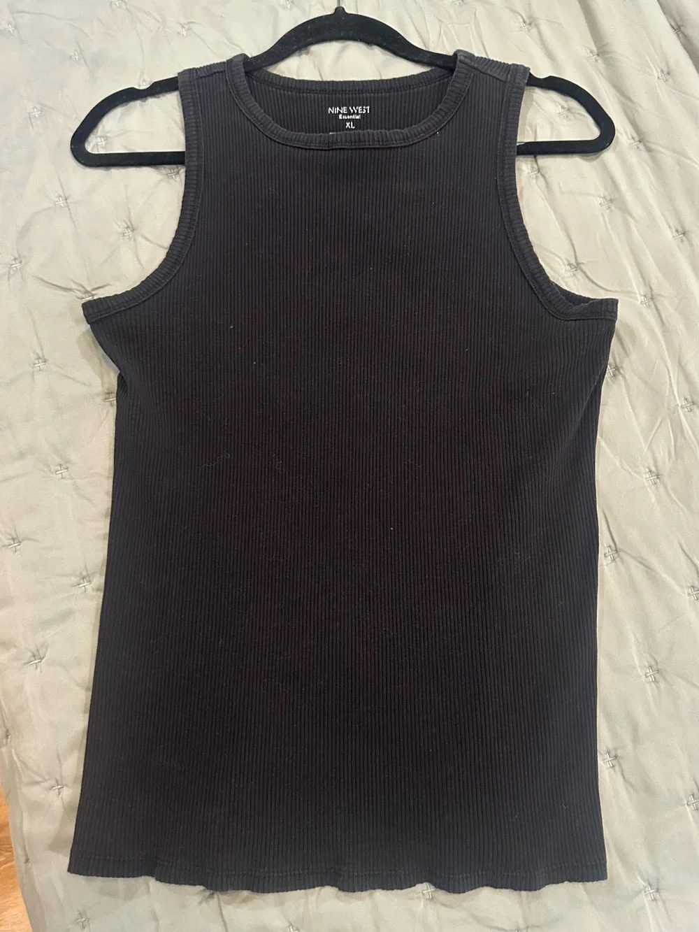 Nine West Black Ribbed Tank Top